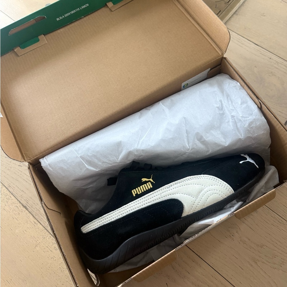 Puma Women’s Black and Cream Sneakers - Picture 4 of 6